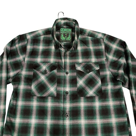 DIXXON Men's Green Plaid Shirt Size:M - Picture 2 of 10